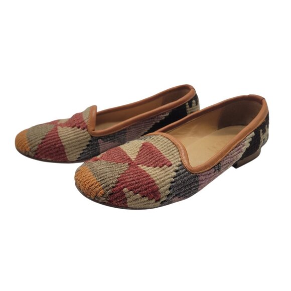 Shoes - Handmade Turkish Kilim Rug Loafers With Leather Soles & Insides size 40 US 9